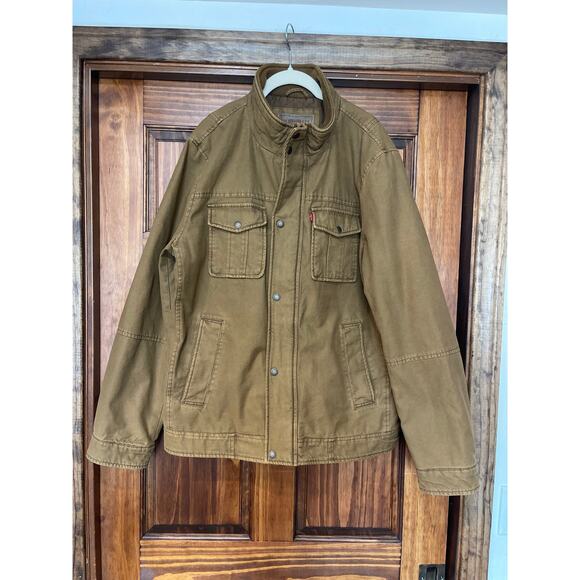 Levi’s Men’s Brown Cotton Twill Jacket with Quilted Insulated Liner Large - Picture 2 of 7